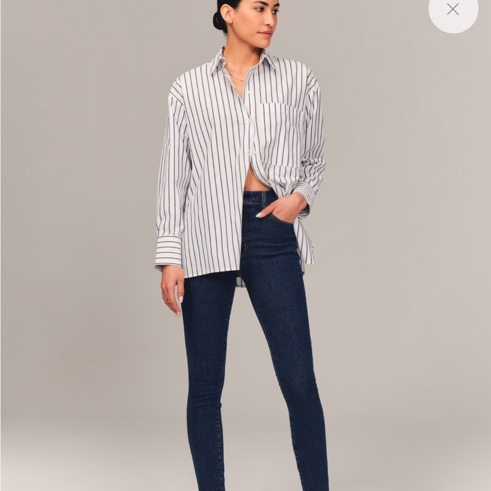 Abercrombie & Fitch Dark Blue High-Rise Skinny Jeans - Women